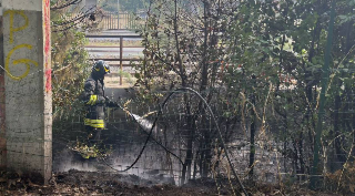 San Benedetto del Tronto - Incendio di sterpaglie al parco Ristori: intervengono i vigili del fuoco