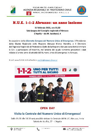 Protezione civile Abruzzo, primo anno di attività del Numero unico d’emergenza