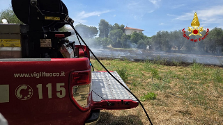 Porto Sant’Elpidio - Incendio di sterpaglie,  fiamme domate dai vigili del fuoco