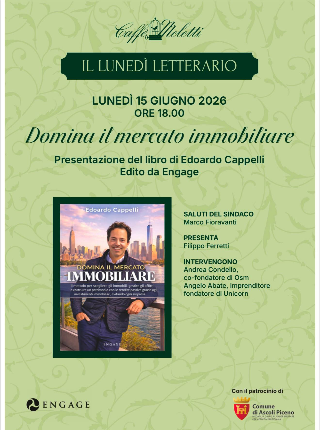 Ascoli Piceno - Lunedì letterario con Edoardo Cappelli al Caffè Meletti