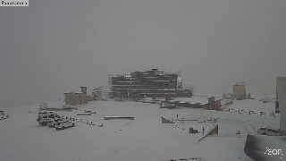Neve a Campo Imperatore, fiocchi fino a quota mille metri sull’Appennino