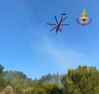 Incendio nel bosco a Ponzano di Fermo, un uomo ustionato