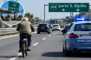 Porto Sant’Elpidio - In autostrada con la bici elettrica: anziano fermato dopo due chilometri