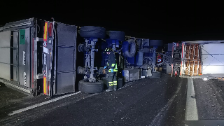 Atri - Autoarticolato carico di polli si ribalta sulla A14: illeso il conducente