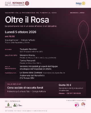 Urbino - Oltre il Rosa, l’evento del Rotaract locale sulla prevenzione del tumore al seno