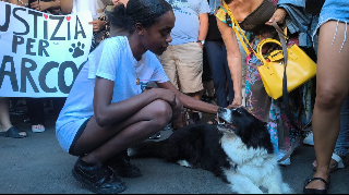 Ancona - Sit-in in piazza Roma per chiedere giustizia dopo l’uccisione del cane Narcos