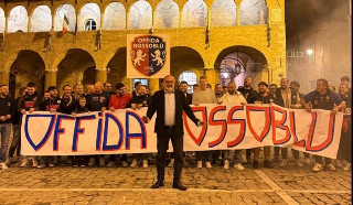 Samb, festa promozione a Offida con i rossoblù