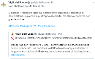 Pescara - Grande dolore per Fatime, la 12enne morta mentre faceva il bagno con i fratellini