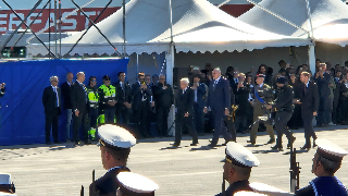 Festa 4 novembre - Il presidente Mattarella è arrivato al porto di Ancona