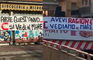 Ascoli retrocesso, lo sfottò dei tifosi Samb: "Avevi ragione C vediamo al mare"