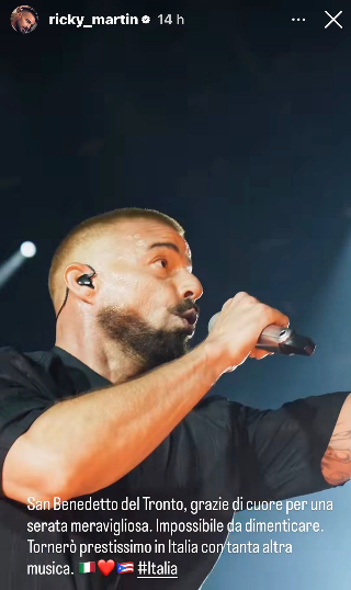 Ricky Martin: “Grazie di cuore San Benedetto per una serata meravigliosa, tornerò”