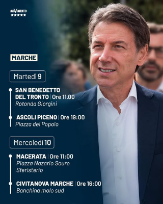 Giuseppe Conte atteso oggi al mercato di San Benedetto