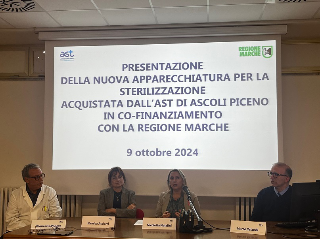 Ascoli Piceno - Nuova apparecchiatura per la sterilizzazione all’ospedale Mazzoni di Ascoli grazie a fondi regionali