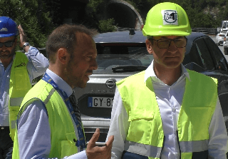 Mercatello sul Metauro - Sopralluogo alla Guinza, Baldelli: "Pronto lo studio di fattibilità della seconda canna"