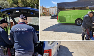 Sistemi di emergenza guasti e uso del cellulare alla guida, la Polstrada sanziona un pullman di linea per Roma