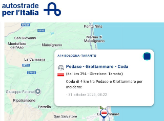 A14, tratto chiuso tra Pedaso e Grottammare: code di 6 km sulla SS16 in direzione sud