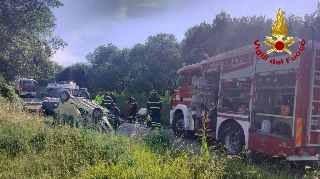 Recanati - Auto si ribalta, ferito elitrasportato a Torrette
