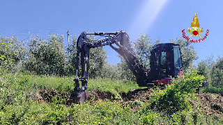 Cane "Tigro" intrappolato nella tana del Tasso: salvato dopo due giorni dai vigili del fuoco