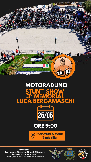 Senigallia – Tutti in moto alla Rotonda a sgasare per ricordare Luca Bergamaschi