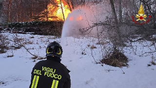 Baita in fiamme ad Amandola, salvati gli animali