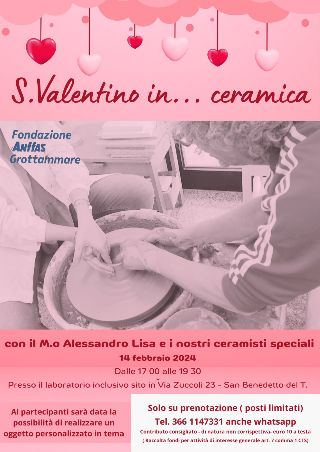 Grottammare - San Valentino inclusivo all’Anffas con il laboratorio di ceramica